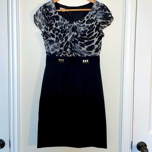 Dress Barn Women’s Dress Black Animal Print Size 4